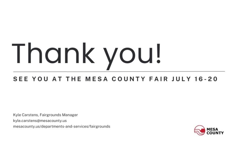 Mesa County Fairgrounds presentation 2024 slide 12. White background with black text. 