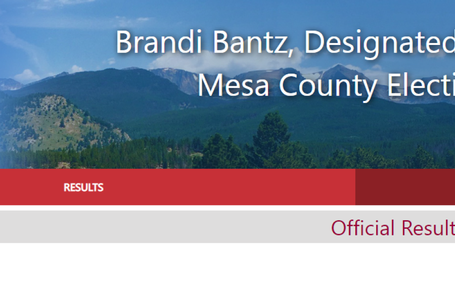 Screen shot from the Mesa County Election Results Website