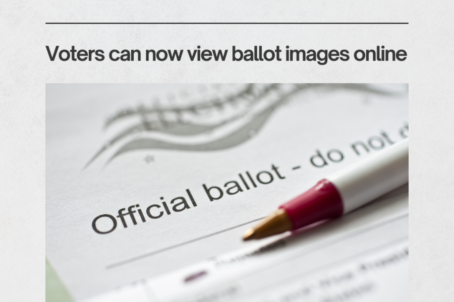 Voters can view ballot images online. A picture of an official ballot envelope. 