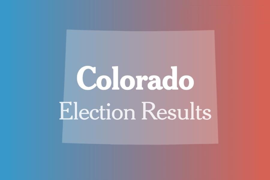 Colorado map with text reading Colorado election results