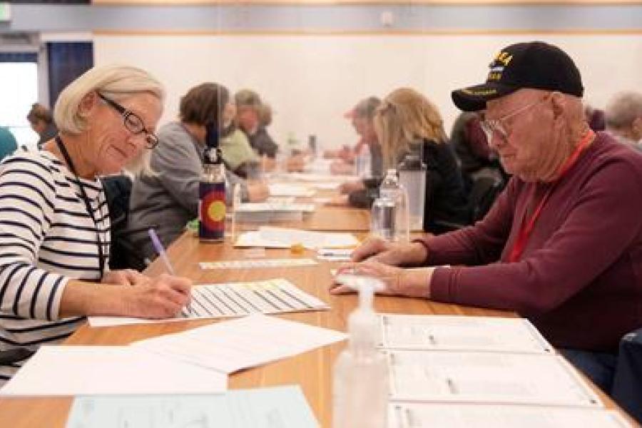 election judges working the hand count
