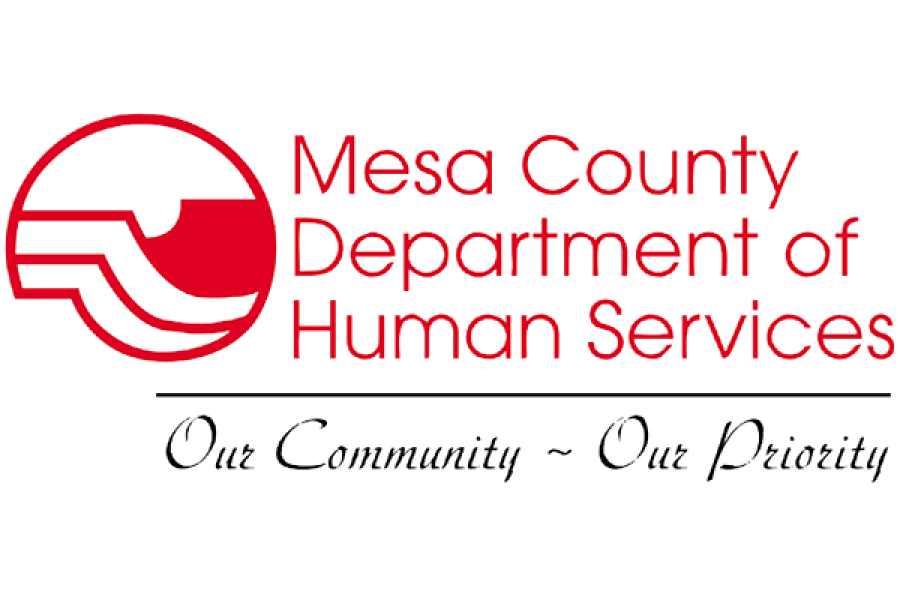 Mesa County Department of Human Services logo with our community, our priority tag line