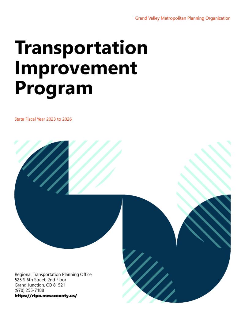 Front cover of the Transportation Improvement Program