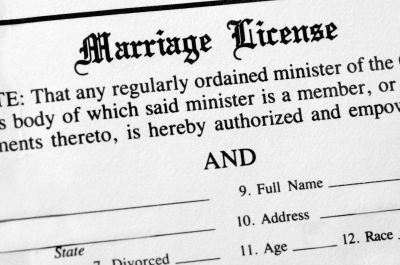 Photograph of a Marriage License