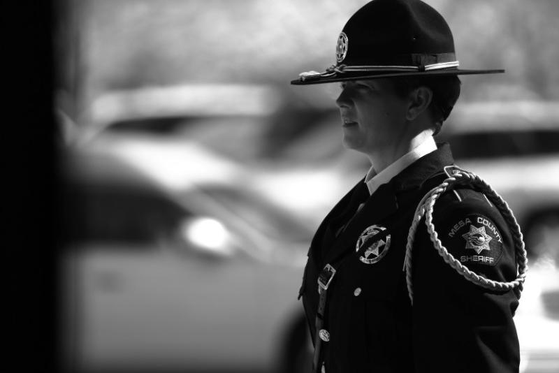 Black and white photograph of Mesa County Honor Guard