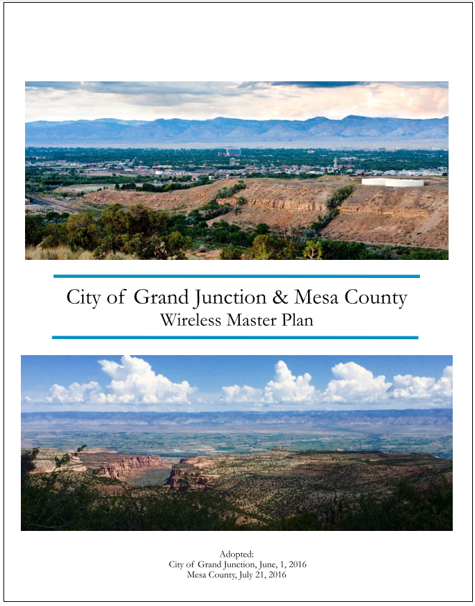 Cover Page of the City of Grand Junction and Mesa County Wireless Master Plan July 21, 2016