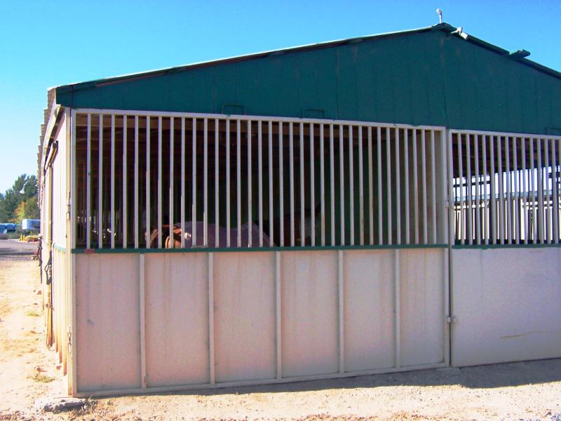 Photograph of north barns exterior closeup view of stall