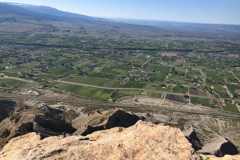 Looking down on the city of Palisade from Mt. Garfield - by DA Rubinstein
