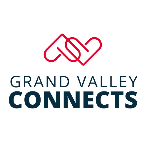 Grand Valley Connects logo with two hearts overlapping