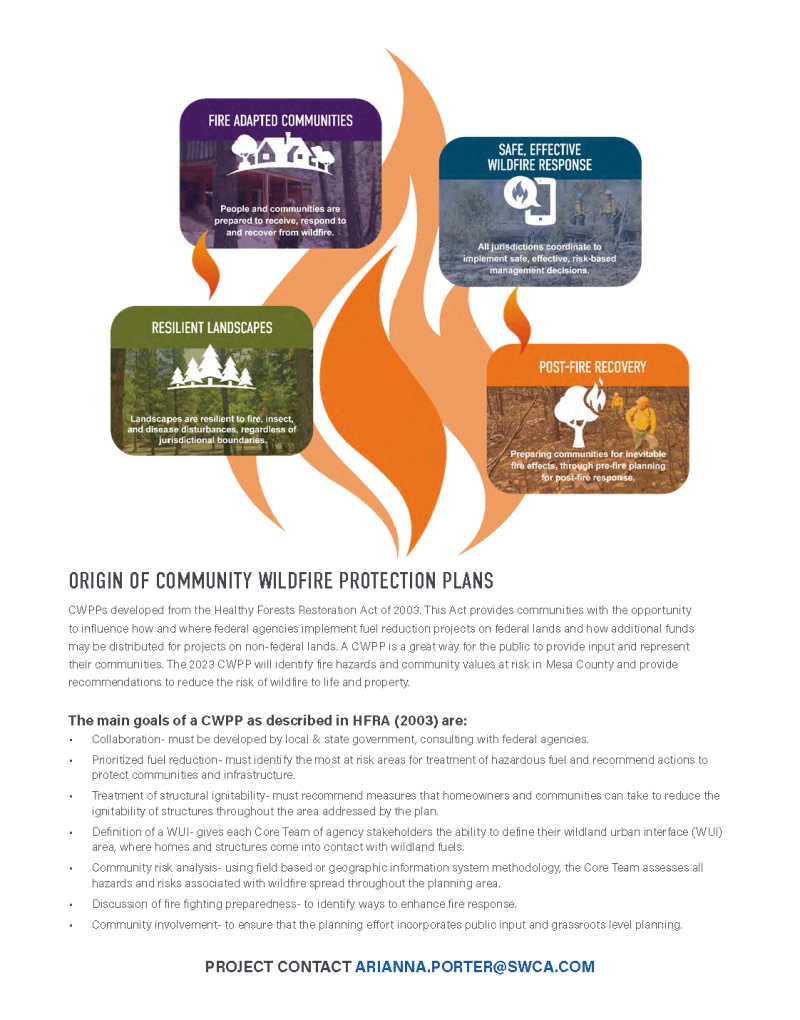 Community Wildfire Protection Plan flyer page 2