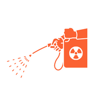 orange icon showing chemical spraying