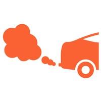 orange icon showing car emitting exhaust