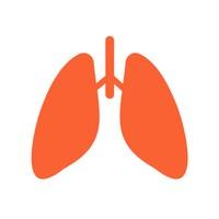 orange icon of lungs