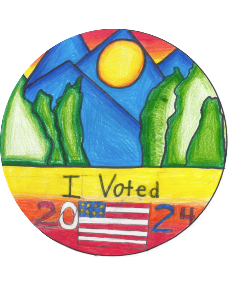 "I Voted" Sticker design Kinsley.