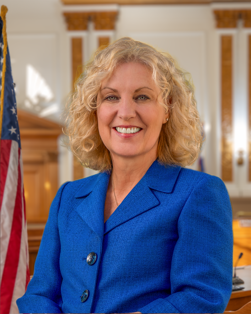 A headshot of Mesa County Commissioner Janet Rowland