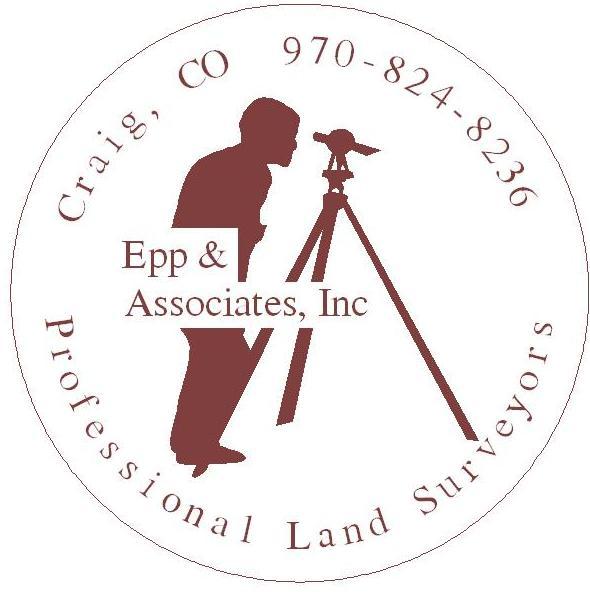 Shadow of man looking through a survey lens with text that says Professional Land Surveyors, Craig, CO 970-824-8236.