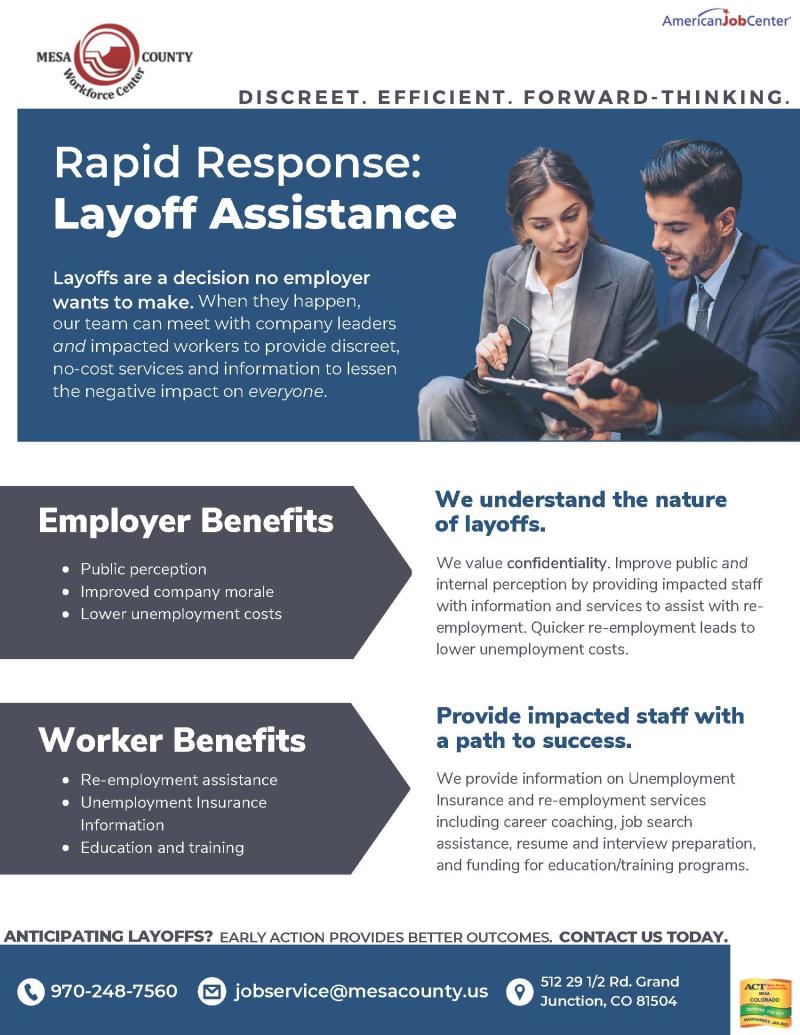 Rapid Response Layoff Assistance Flyer