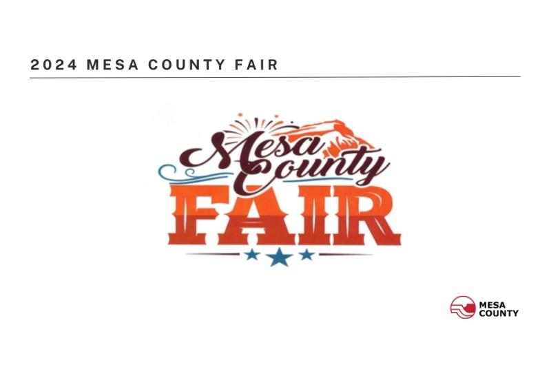 Mesa County Fairgrounds presentation 2024 slide 8. White background with black text and Fairground logo. 