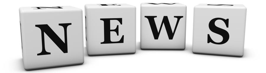 Concept photograph for News.  Word on cubes on white background