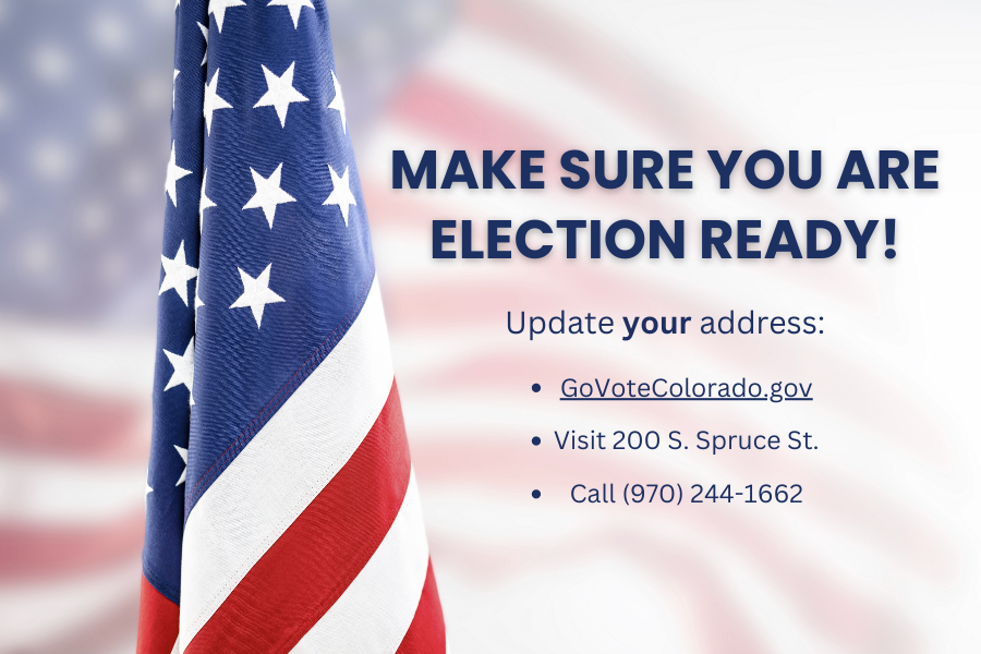 American flag background with text reading "MAKE SURE YOU ARE ELECTION READY".