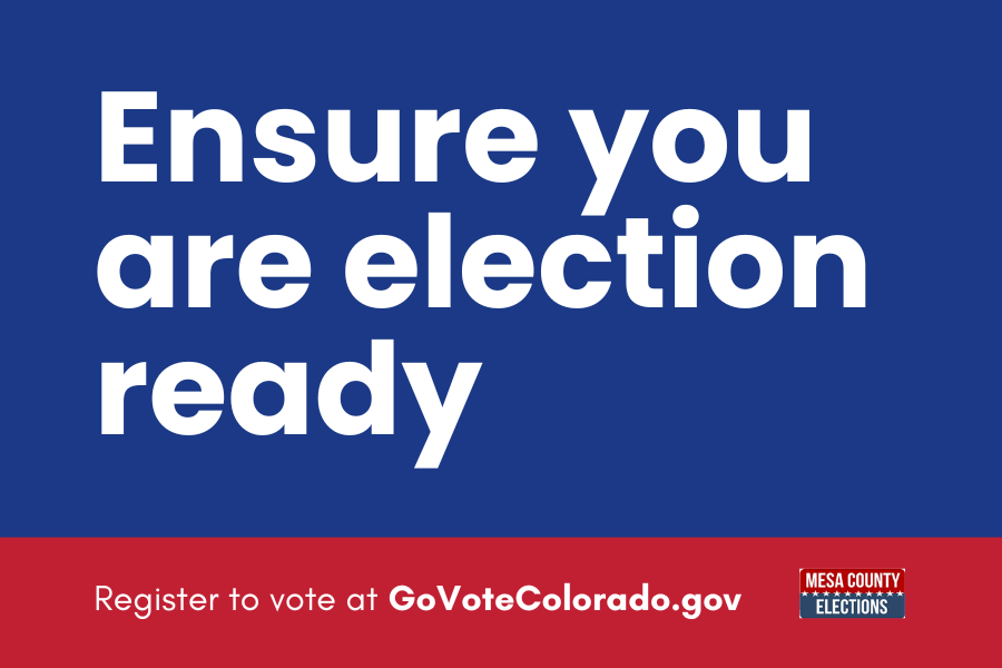 Blue and red background with white text reading "Ensure you are election ready".